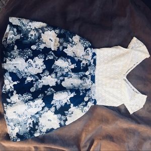 Lace and Tulle Cap Sleeve Dress